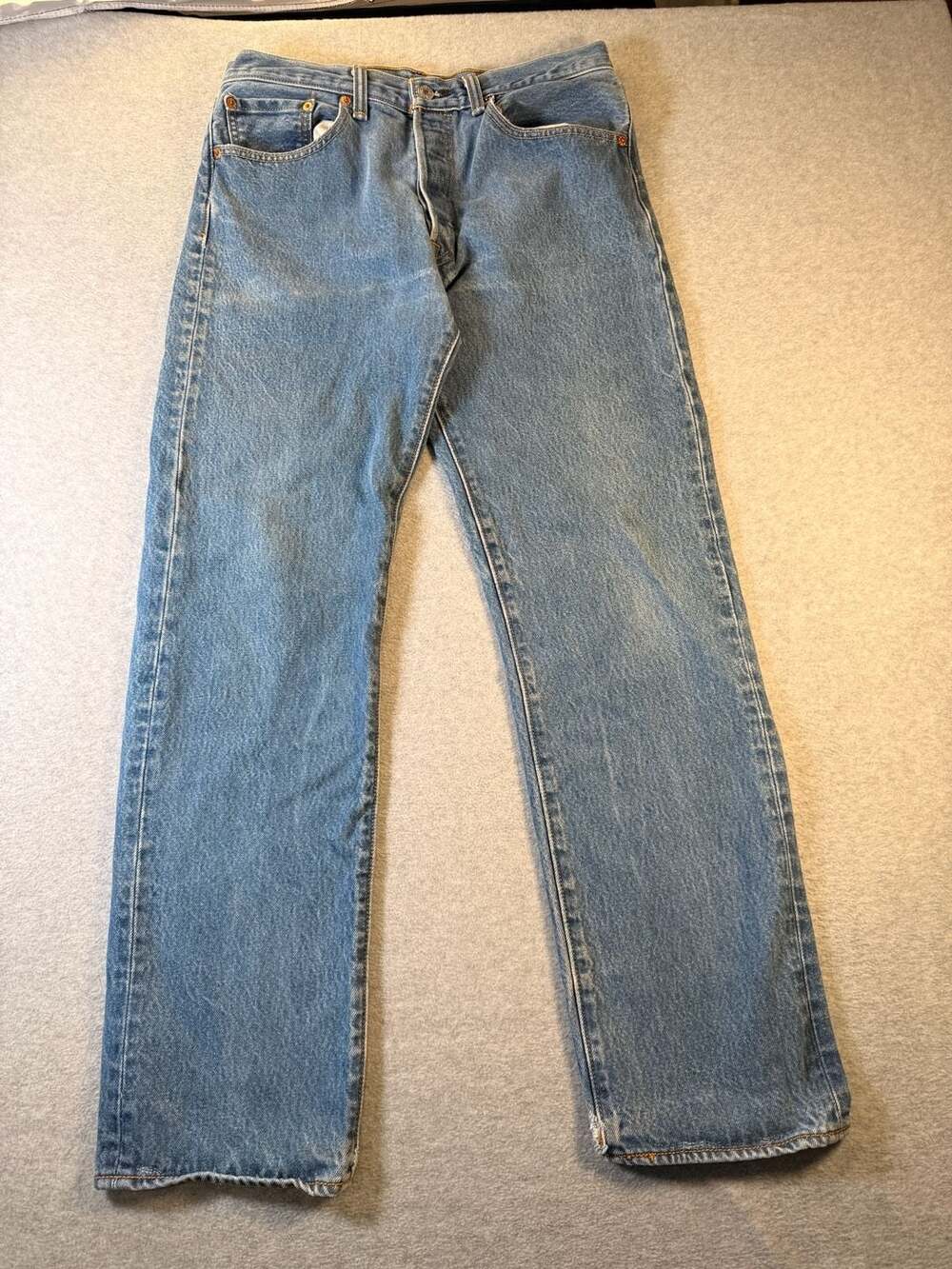 Levi's 501 Button Fly Straight Leg Jeans Light Wash